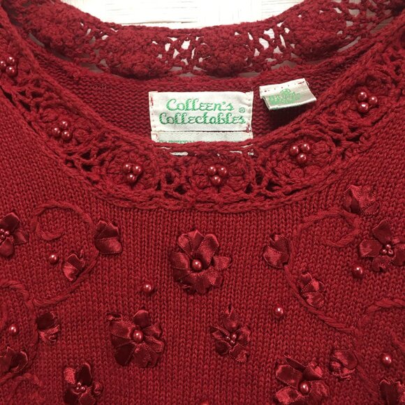 Vintage Colleen's Collectibles red sweater size medium - Picture 5 of 12